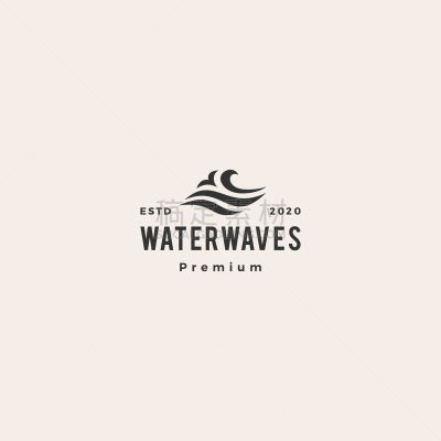 wave water sea logo icon hipster vintage retro