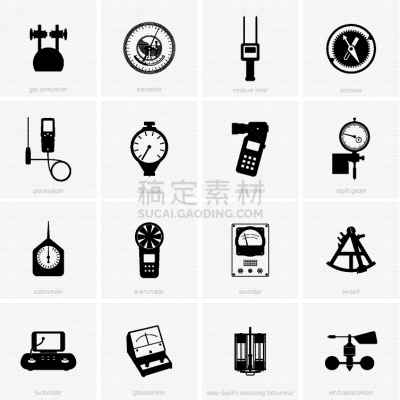 测量工具,科学,计量器,风速计,图像,深度计,矢量,教育,实验,剪影