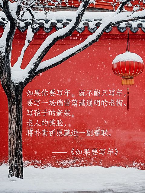 新年春节实景氛围春节写诗文案小红书封面aigc