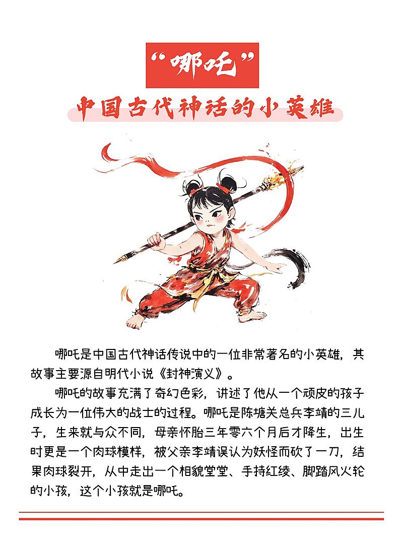 哪吒热点知识科普小红书内页aigc