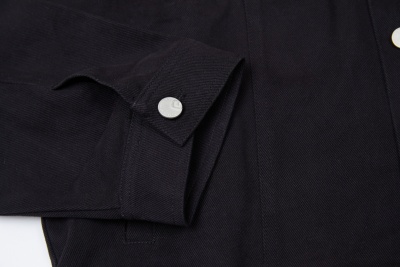 服饰系列写实黑色外套袖口细节特写