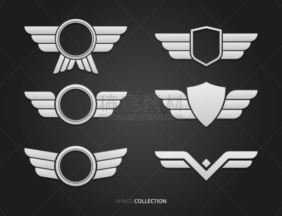 white wings logo set
