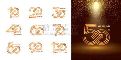 周年纪念,品牌名称,数字10,数字80,商务,请柬,事件,数字60,过去,背景分离