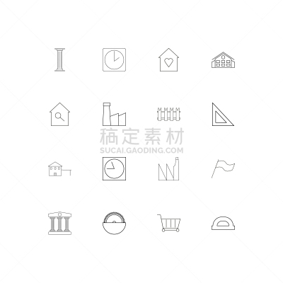 直的,建筑业,计算机图标,建筑体,手摇车,房屋,三角板,矢量,布置