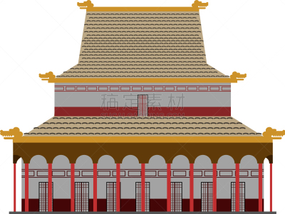 分离着色,亚洲,建筑外部,传统,矢量,东方人,建筑,塔