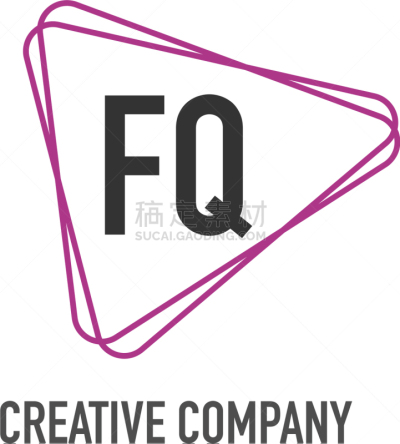 initial letter fq triangle design logo concept