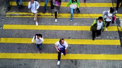 香港人潮，斑马线