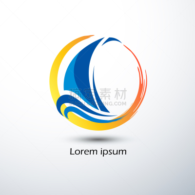 有帆船,商务,游艇,迅速,图像,海洋,船,品牌名称,矢量,设计