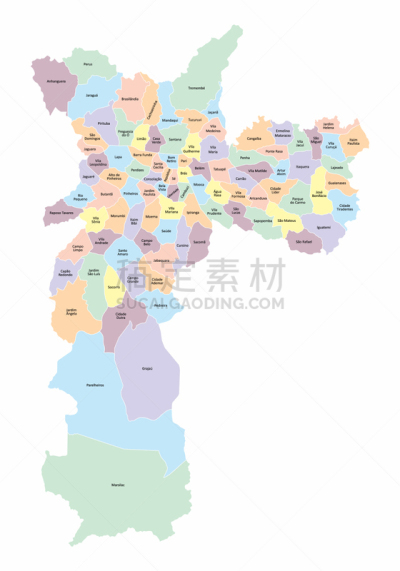 圣保罗州,街道图,边界,现代,数码图形,巴西,城市,做,剪影