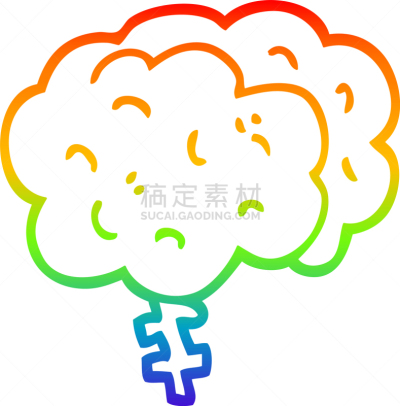 山,彩虹,脑,铅笔画,图像,艺术,矢量,绘制,实验