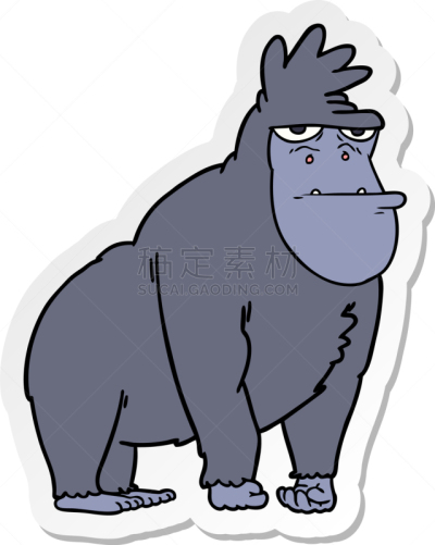 大猩猩,标签,漫画,矢量,艺术品,动物园,图像,猿,乱画,绘制