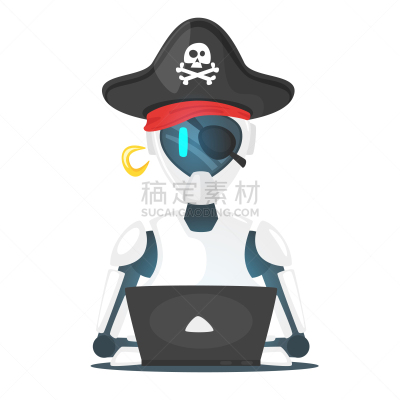 黑客,电子人,人,自动的,海盗,安全,计算机,网络钓鱼,技术