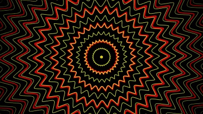 红色和黄色的黑色抽象生长线