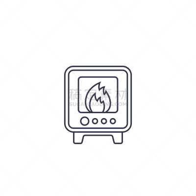 industrial oven icon line