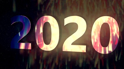 焰火和2020文本 可循环运动背景
