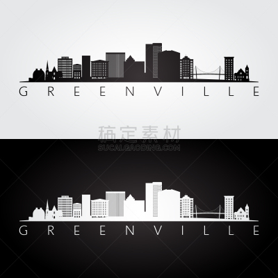 著名景点,绘画插图,城市天际线,美国,式样,矢量,黑白图片,南卡罗来那,现代,品牌名称
