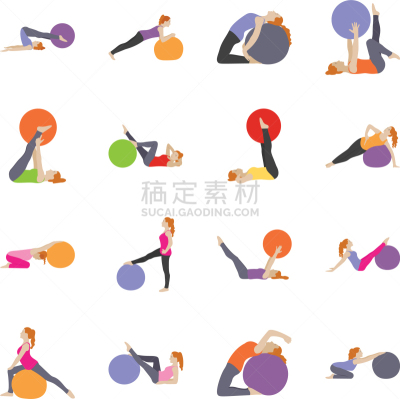 健康保健,瑜伽,矢量,有氧运动法,图像,俯卧撑,锻炼,举重