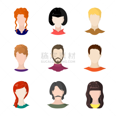 头像,人造模特,设计师,符号,肖像,女人,头发,发型,金色头发,棕色头发