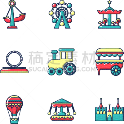 游乐园,分离着色,杯垫,图像,公园,赛会场所,化妆舞会服,马戏团,收集