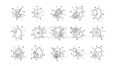 水滴,计算机图标,皮肤护理,矢量,图标集,米色,人的脸部,防晒霜,血清,线条