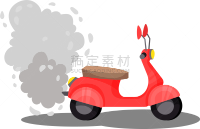 红色,摩托车,小的,风险,有毒物质,环境,技术,烟雾