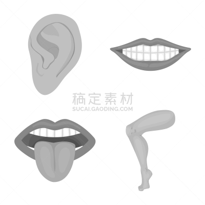 部分,图标集,口腔卫生,灰色,莫诺湖,嘴唇,耳蜗,女人,设计