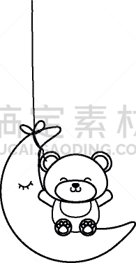 泰迪熊,月亮,黑白图片,可爱的,愉悦,古老的,华贵,玩具,坐,设计