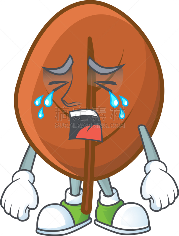 brown autumn leaves for design crying cartoon