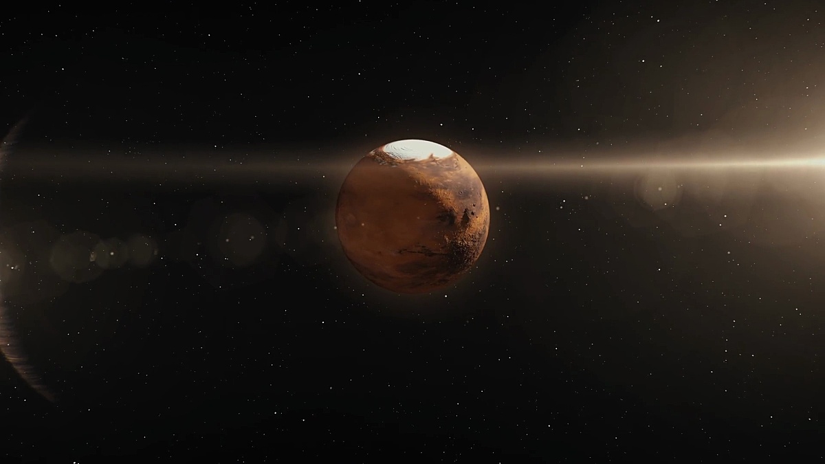 空间中的火星行星3D插图