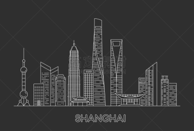 上海,城市天际线,商务,家庭,城市武士,现代,建筑业,建筑,剪影