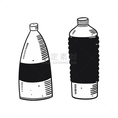 塑胶,矢量,动物手,墨水,水瓶,黑色,雕刻图像,数字2,高雅,绘制