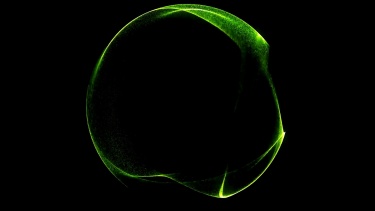 摘要背景发光粒子和线框的3D数字波。发光粒子的爆炸。未来技术风格背景。