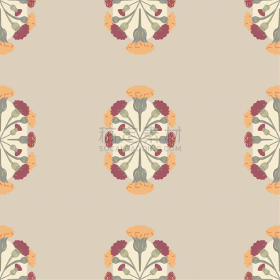 vintage meadow florals symmetrical design
