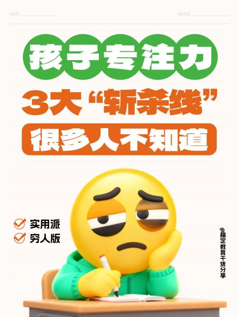 教育培训早幼教孩子专注力培养攻略分享小红书封面预览效果