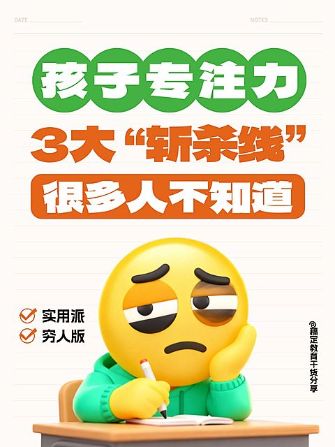 教育培训早幼教孩子专注力培养攻略分享小红书封面