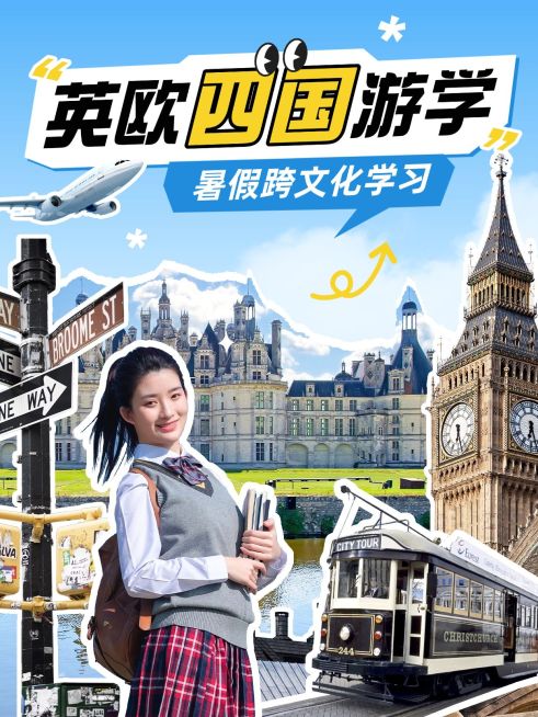 旅游游学攻略指南拼贴风小红书配图预览效果
