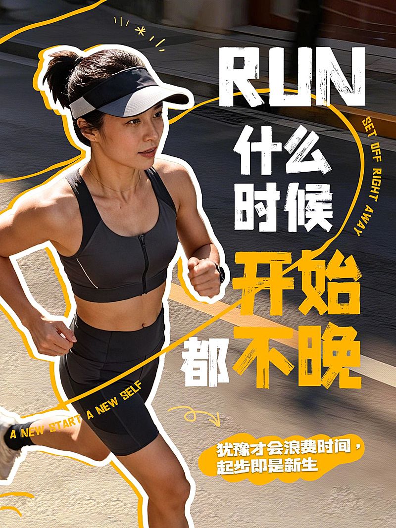 生活健康健身休闲运动生活分享人像小红书封面