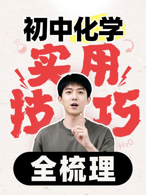 教育培训K12教育初中化学学习技巧分享人像小红书封面预览效果