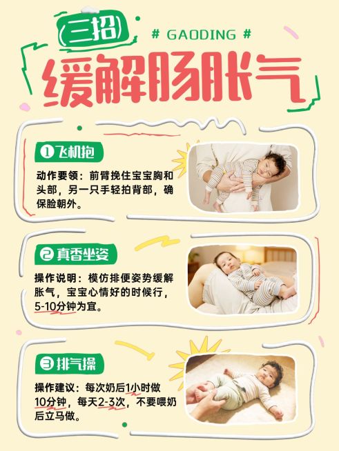 母婴亲子新生儿胀气指南科普拼图小红书配图预览效果