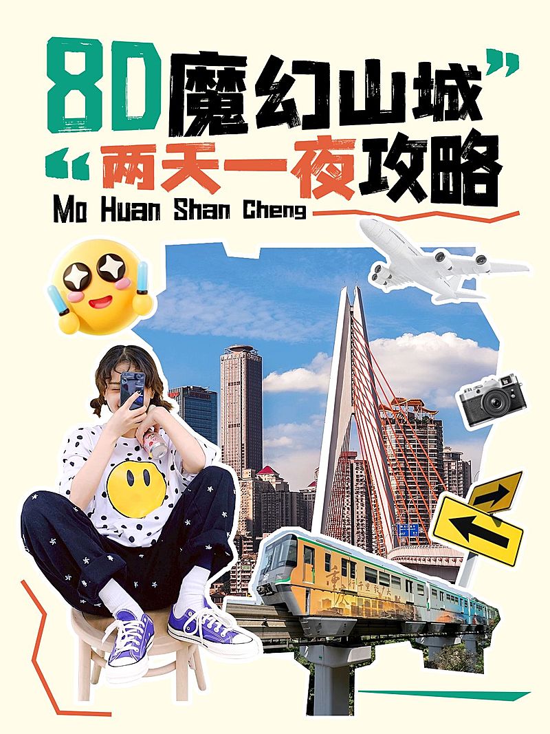 旅游攻略拼贴风小红书套装小红书封面aigc