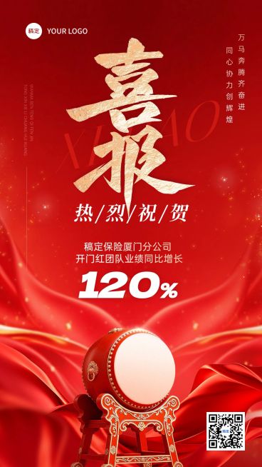 马年金融开门红业绩喜报竖版海报AIGC预览效果