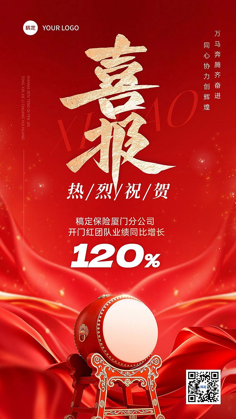 马年金融开门红业绩喜报竖版海报AIGC