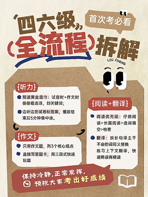 教育培训高等教育四六级考试流程备考攻略分享小红书配图