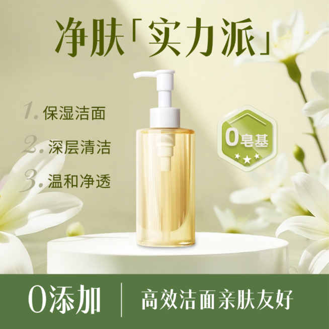 卸妆水卸妆油洗护产品护肤品花香商品主图背景产品主图AIGC预览效果