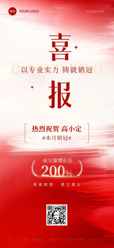 金融业绩喜报简约高级感手机海报AIGC预览效果