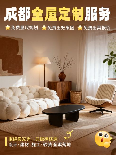 家居家装全案定制服务介绍小红书封面预览效果