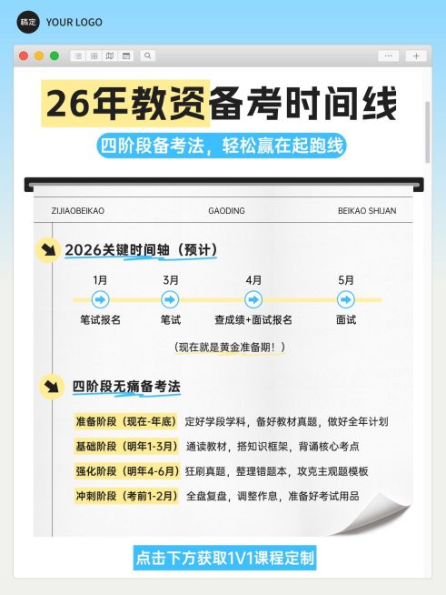 教育培训职业教育教师资格证备考规划小红书配图预览效果