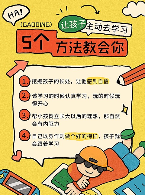 教育知识科普趣味插画小红书套装配图