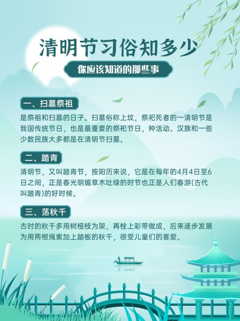 清明节习俗知识科普小红书配图预览效果