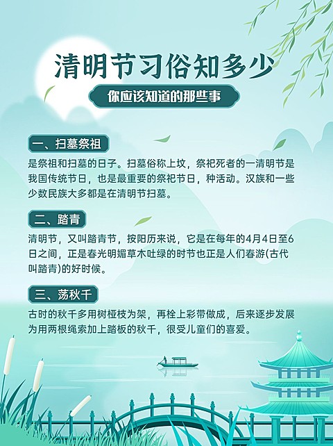 清明节习俗知识科普小红书配图